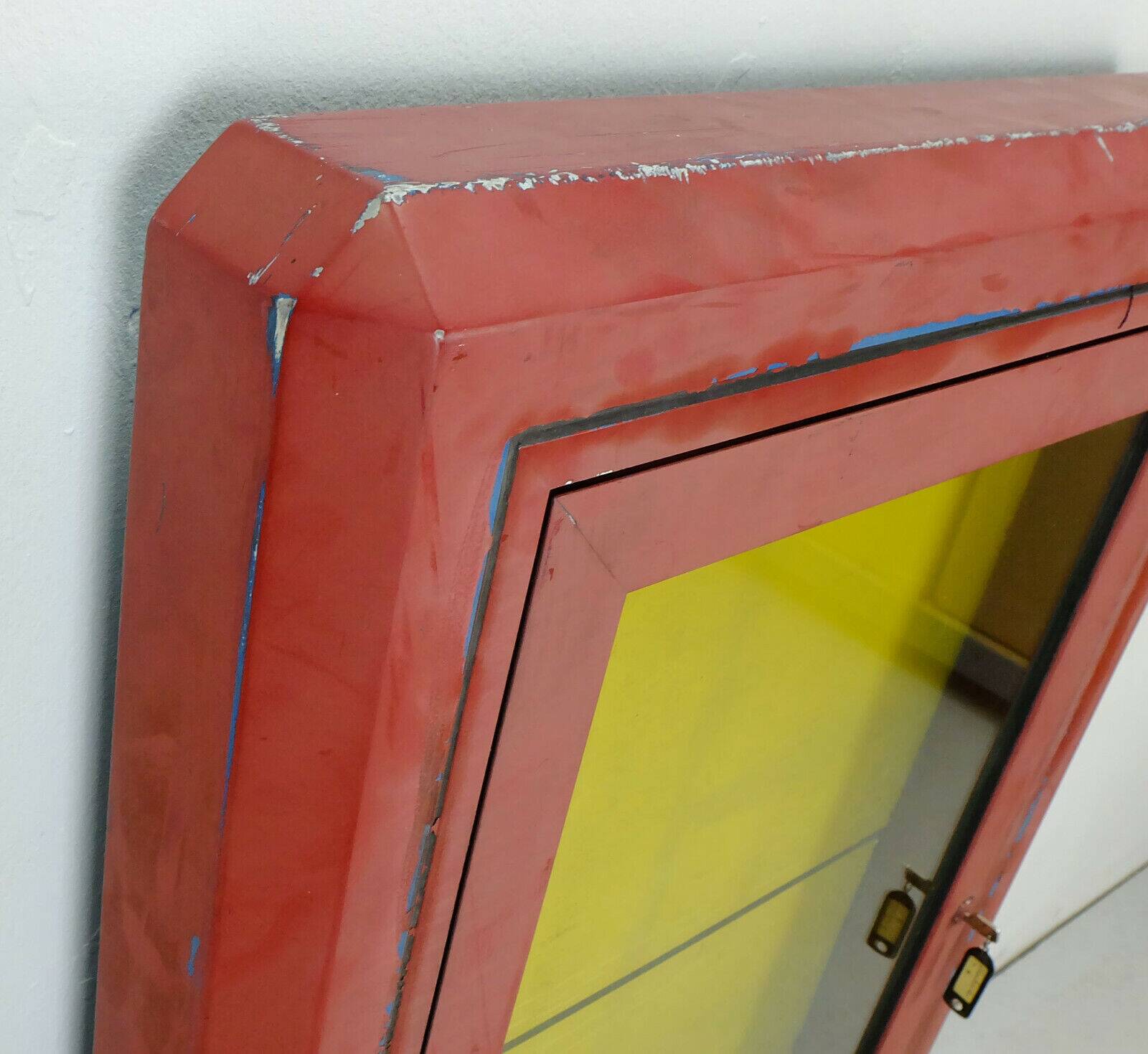 Large old showcase metal 60s 70s loft shabby gastro decoration multifunctional 2 available