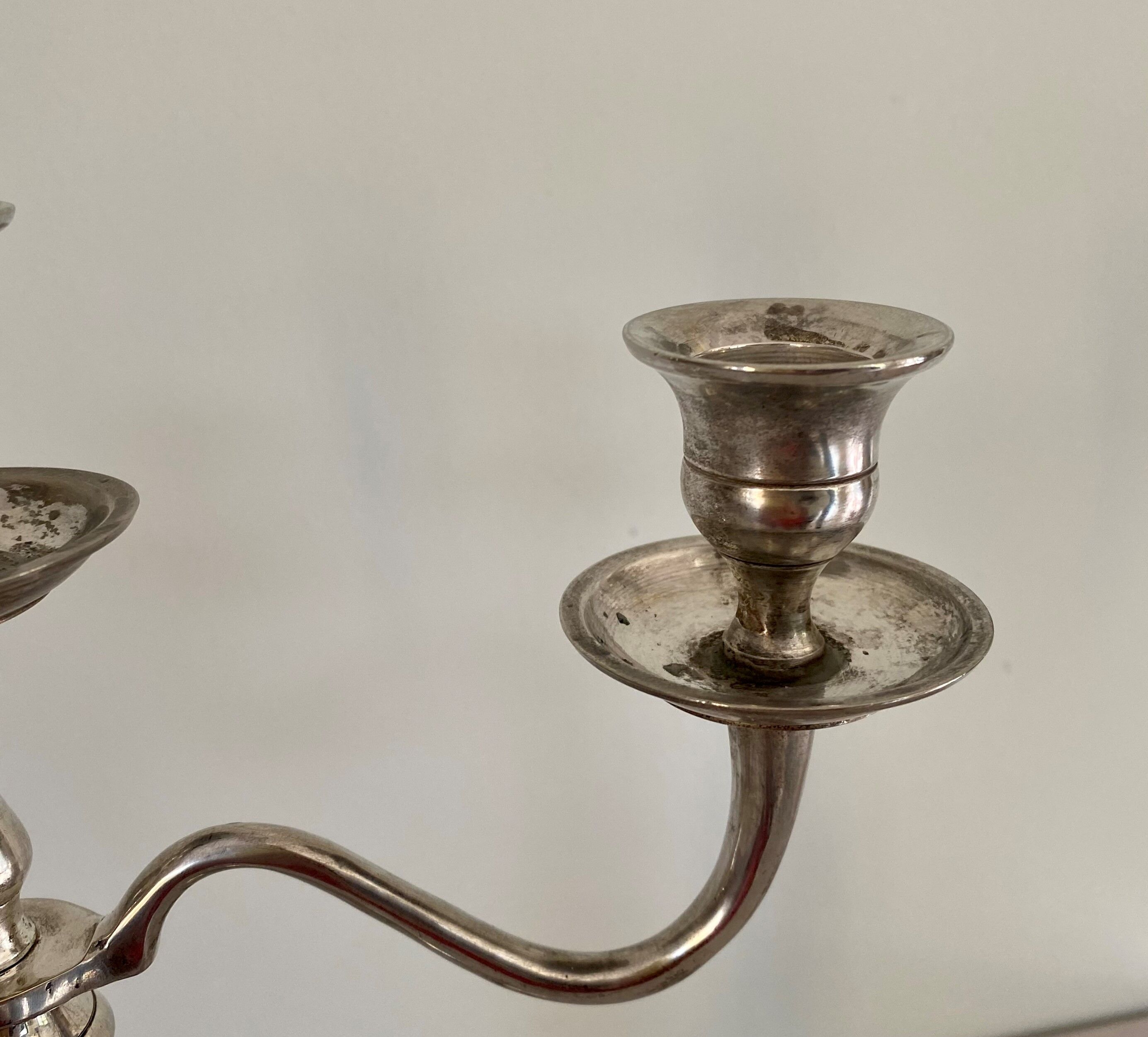 Silver metal chandelier, 3 branches