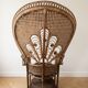 Vintage Emmanuelle armchair in woven rattan from the 1970s.