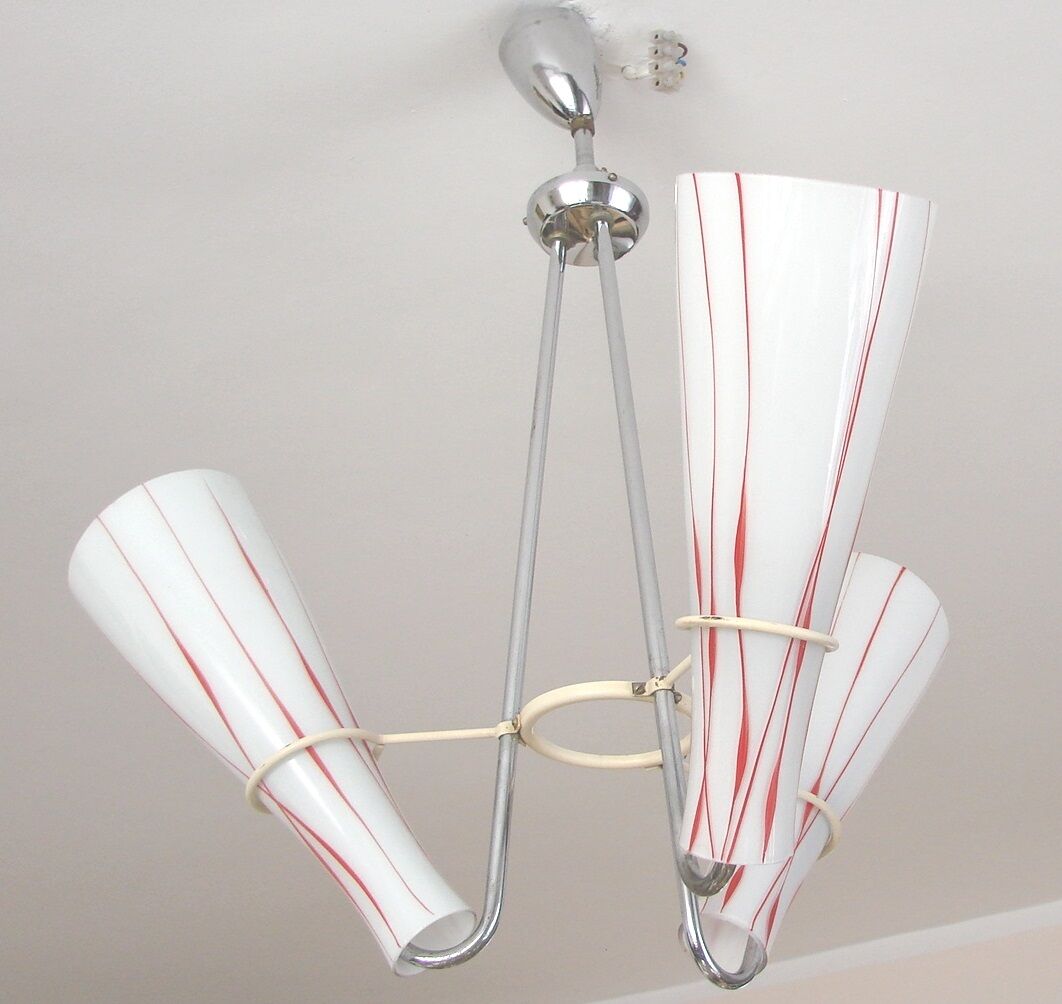 Nickel-plated chandelier Zukov, 1970s