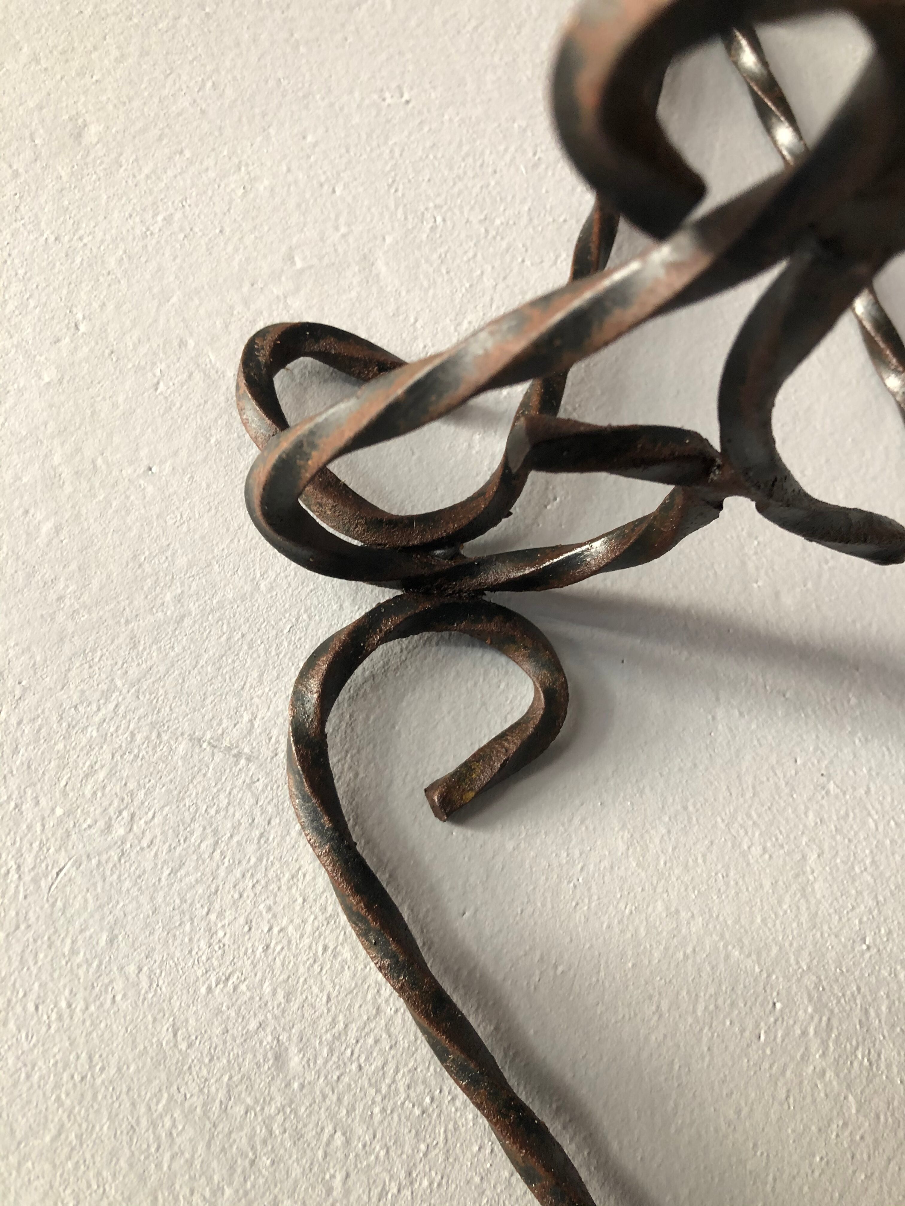 Wrought iron wall plant holder