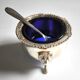 Jeu de caviar ou condiments bleu cobalt première moitié du XXe siècle