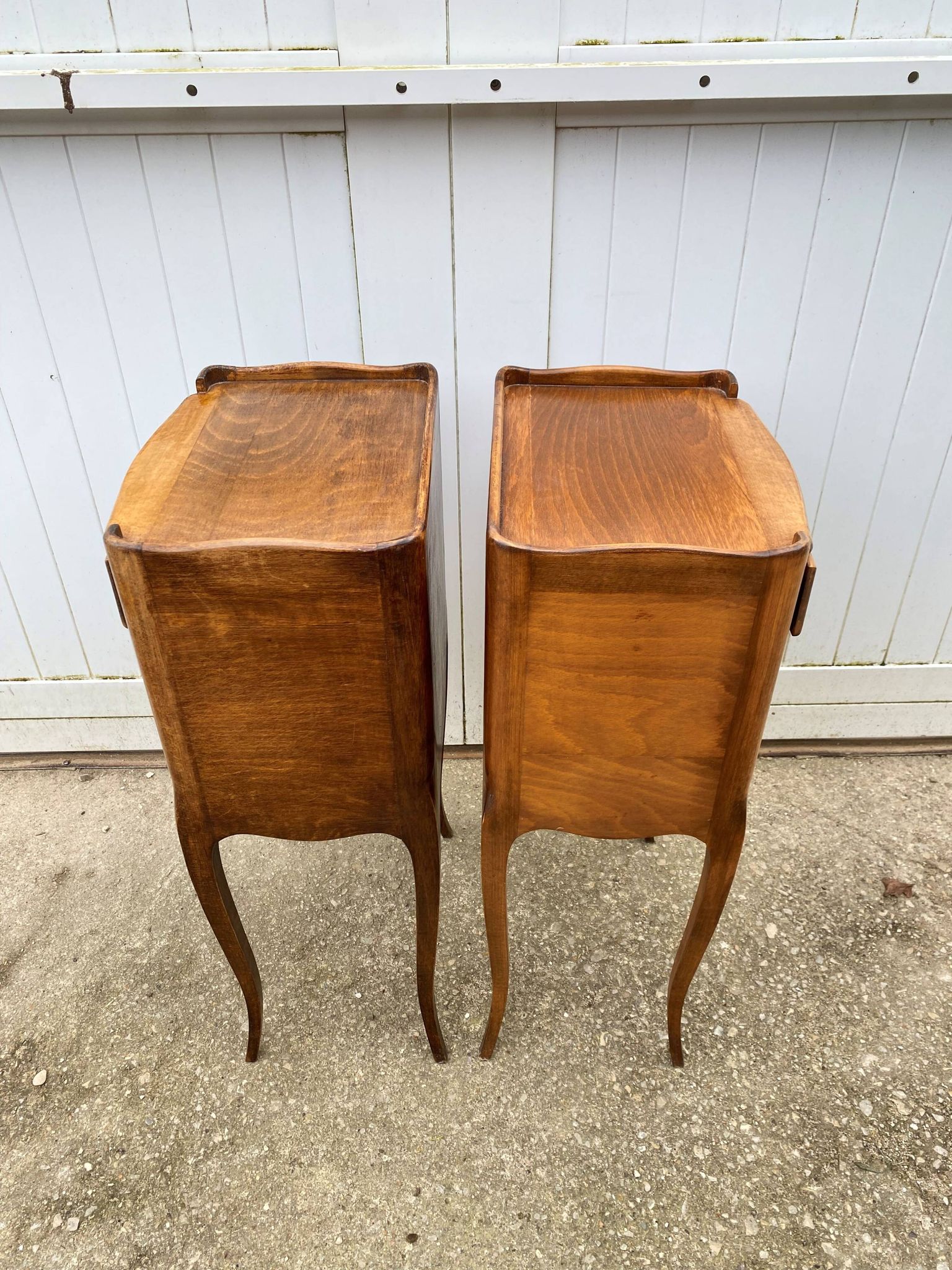 Pair of bedside tables with 1 drawer and a niche, Louis XV style
