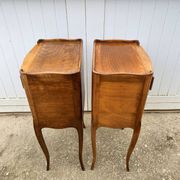 Pair of bedside tables with 1 drawer and a niche, Louis XV style