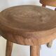 Pair of tripod stools of farm in raw Elm