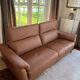 PISA leather sofa 3-seater 205cm Cognac