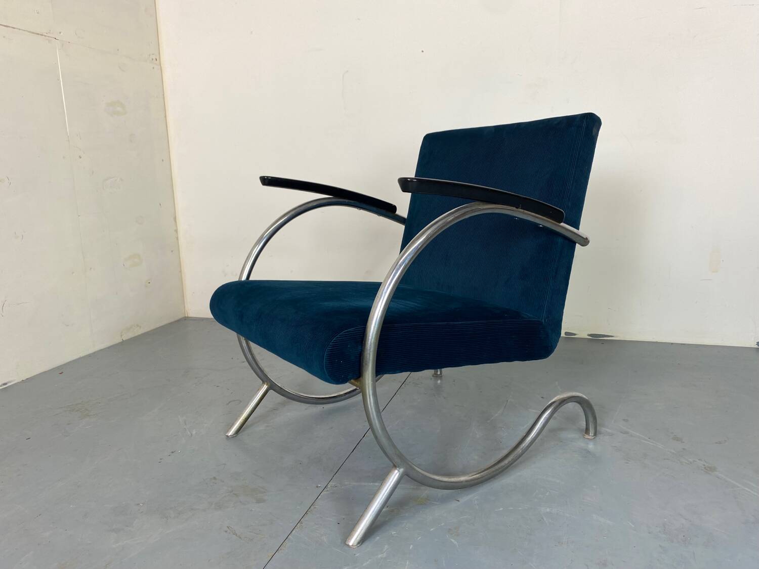 Fauteuil Bauhaus Art Déco en Acier Tubulaire par Jan Schröfer pour Ahrend De Cirkel, 1920s