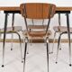 Formica extending table with 4 chairs, set, vintage from the 70s.