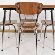 Formica extending table with 4 chairs, set, vintage from the 70s.