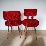 Paire de chaises moumoute