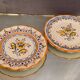 Pair of Talavera earthenware plates with floral decoration