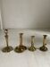Set of 4 brass candle holders