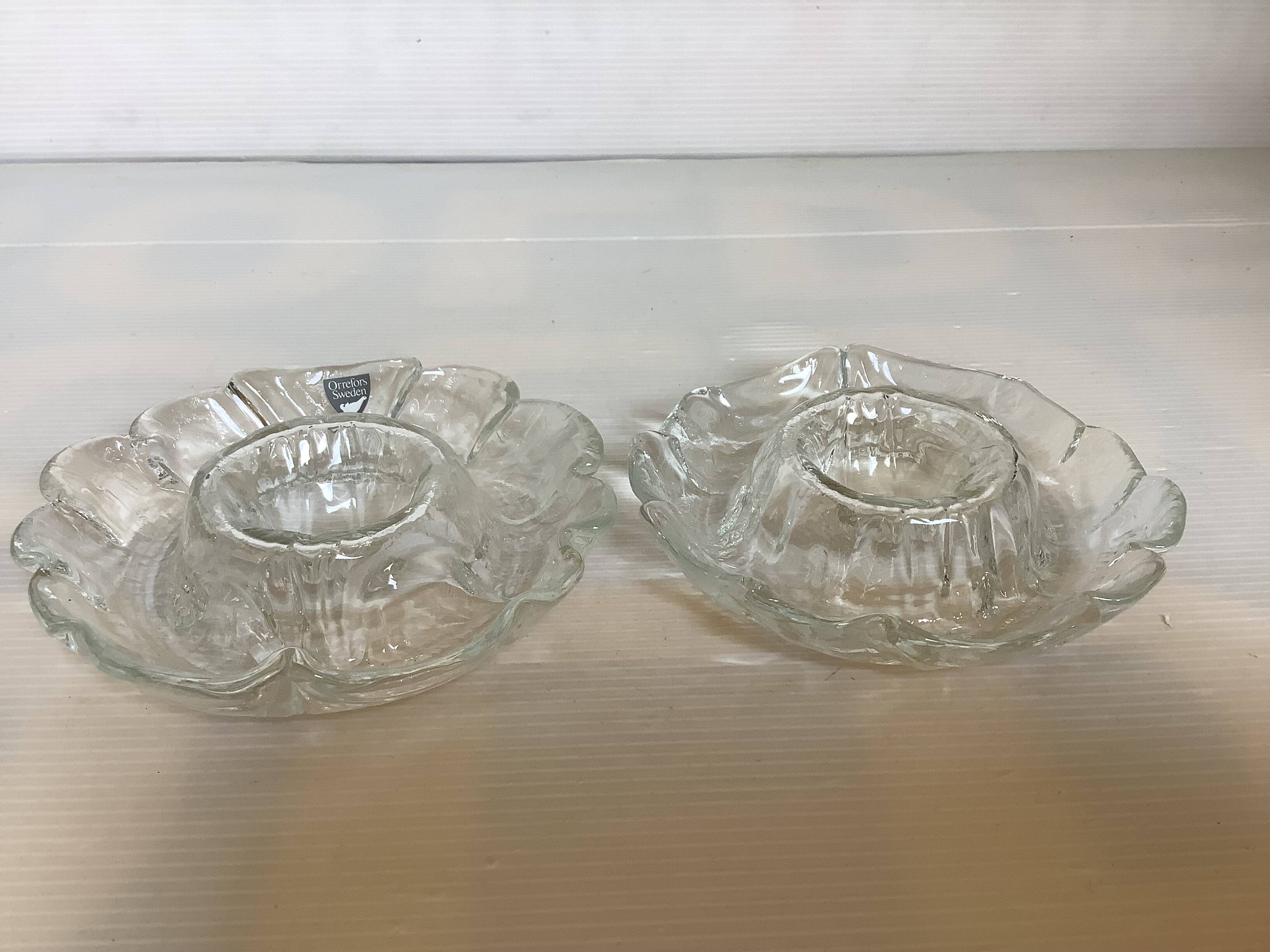 Pair of Scandinavian egg cups orrefors Sweden