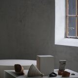 Decorative stoneware vase from mid-20th century, 1960s.