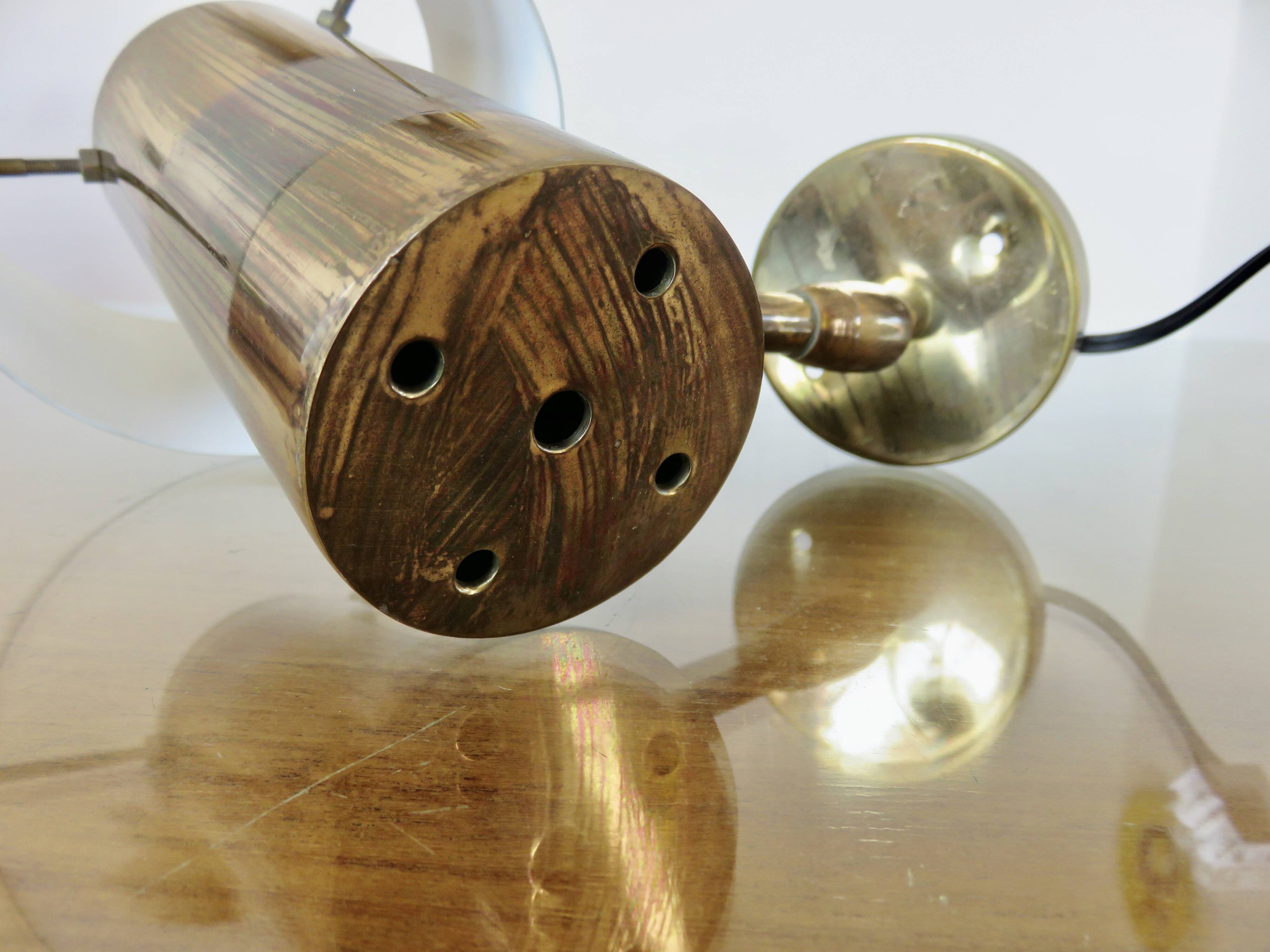 Wall light Jo Hammerborg in patinated brass, gun barrel finish, Denmark, 1970s.
