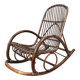 Rocking-chair vintage en rotin des années 1960