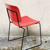 2 red and black stacking dining chairs Bononia