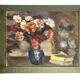 Oil on panel still life bouquet signed early 20th century.