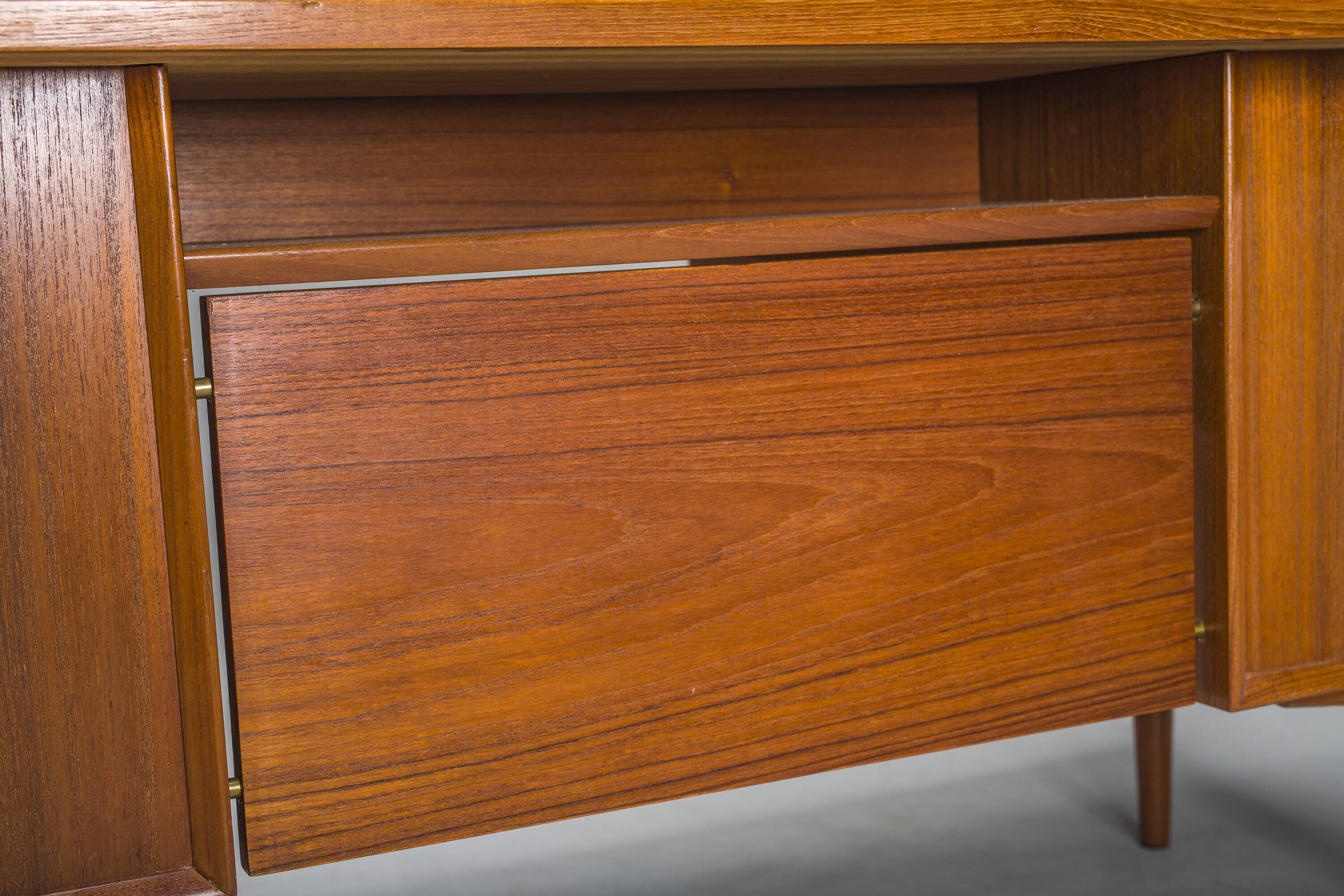 Danish Teak Executive Desk by Arne Vodder for H.P. Hansen, 1960s