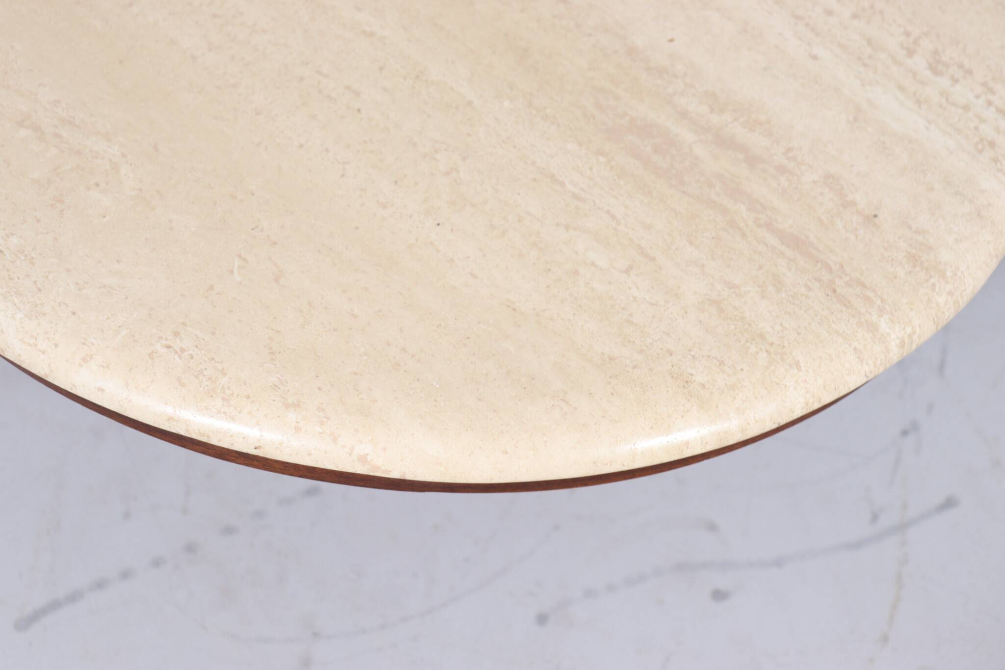 Coffee table with cloverleaf-shaped travertine top, Italy, 1970s