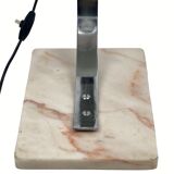 Midcentury chrome desk or table lamp, pink marble base