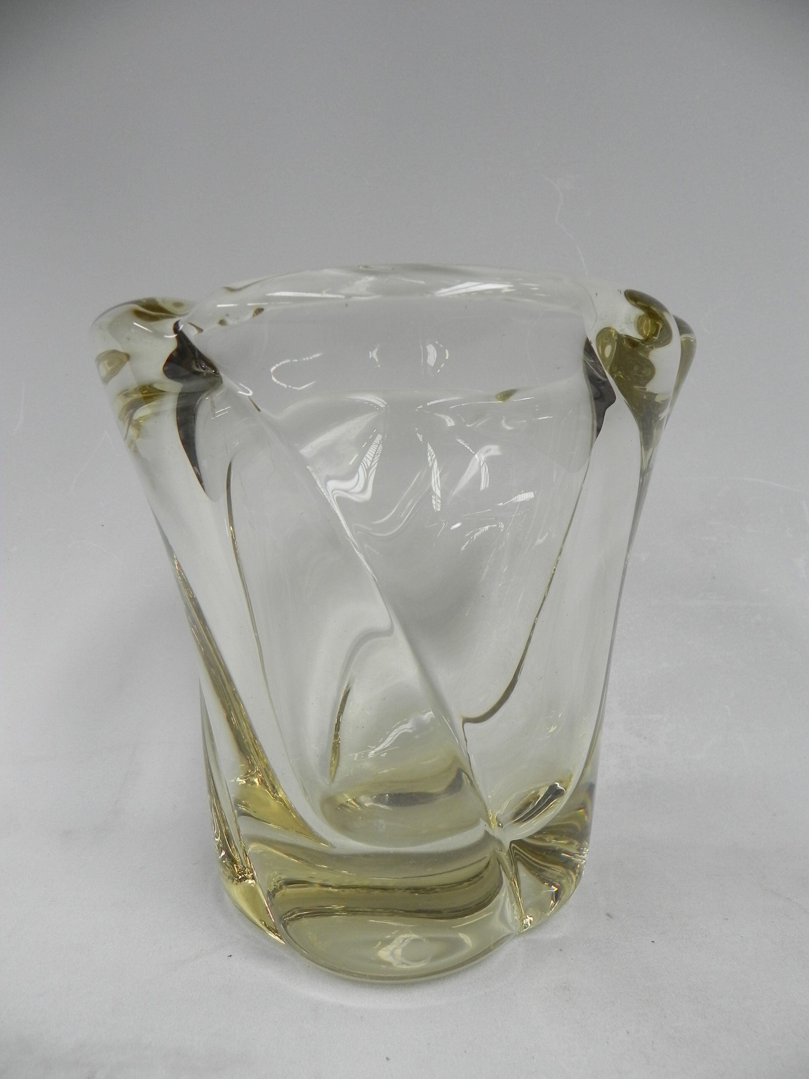 Vintage vase of thick glass Daum Nancy