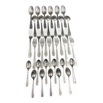 Vintage design silver metal cutlery set