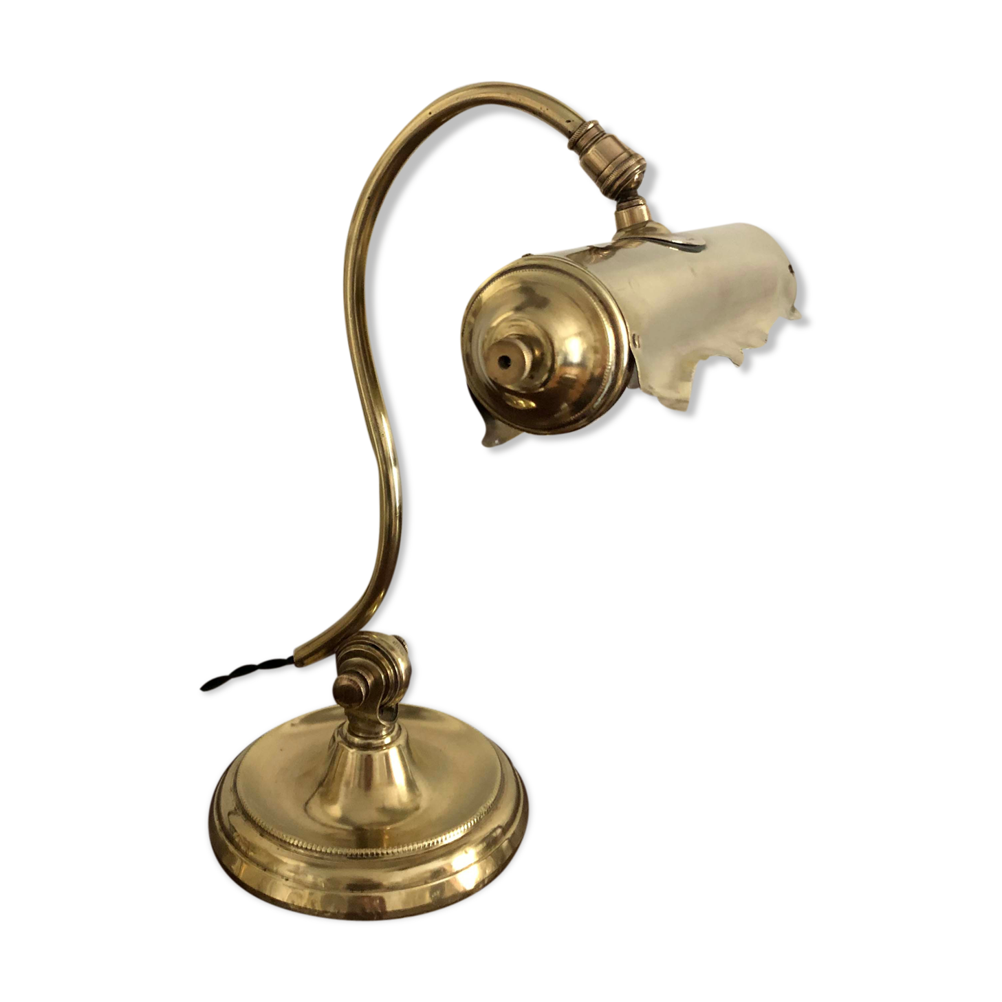 Articulated desk lamp called notary or brass banker 1900 - 1930