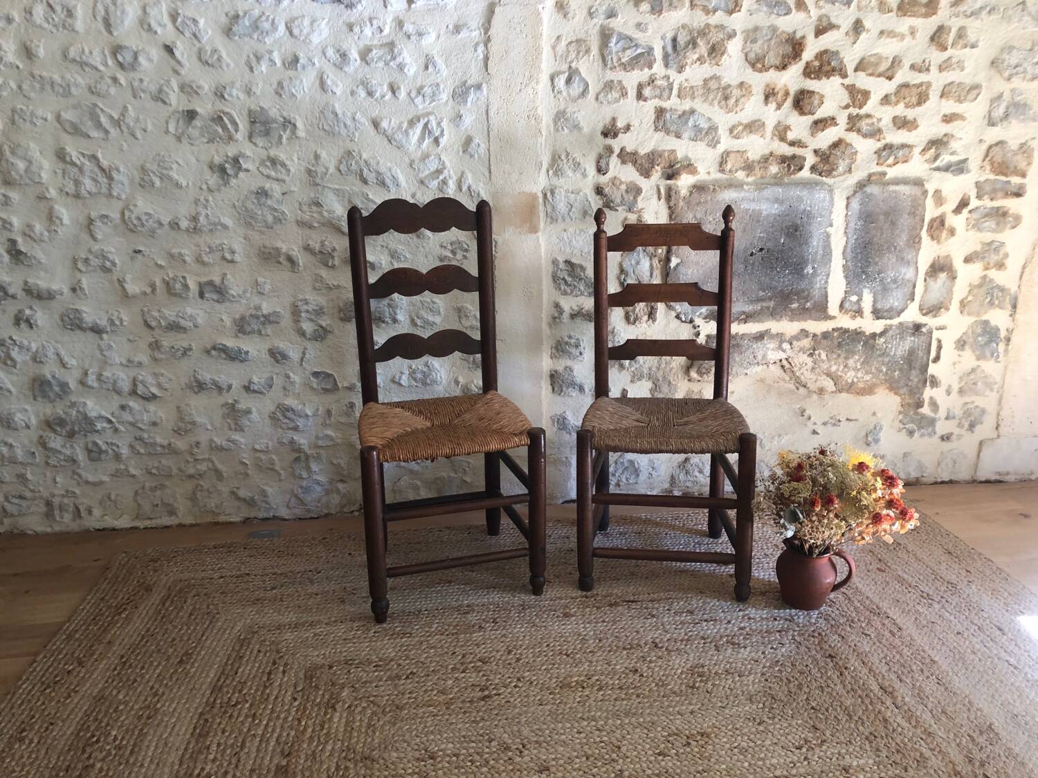 2 antique wooden chairs