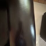 Pair of brown leather club armchairs