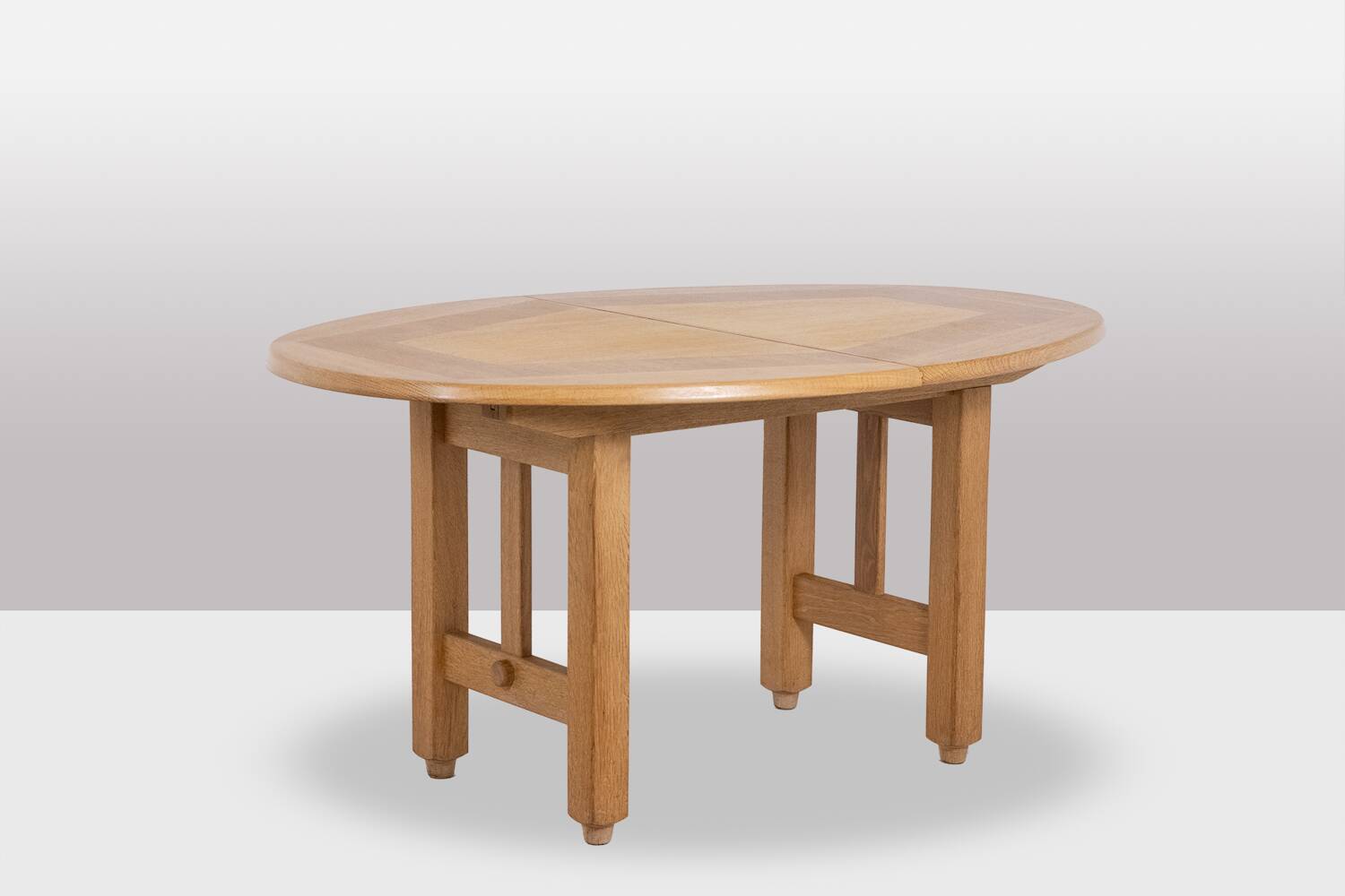 Guillerme et Chambron. Natural oak table. 1970s.
