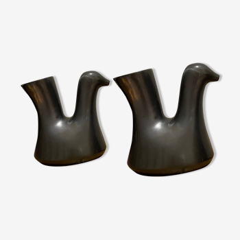 Paire de pichets vases "Cocottes" en céramique Joséphine Baker