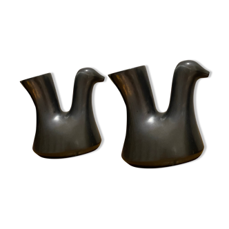 Pair of pitchers vases "Cocottes" ceramic Josephine Baker