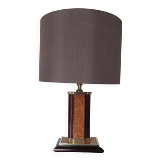 Lamp in elm burl and brass from the 70s