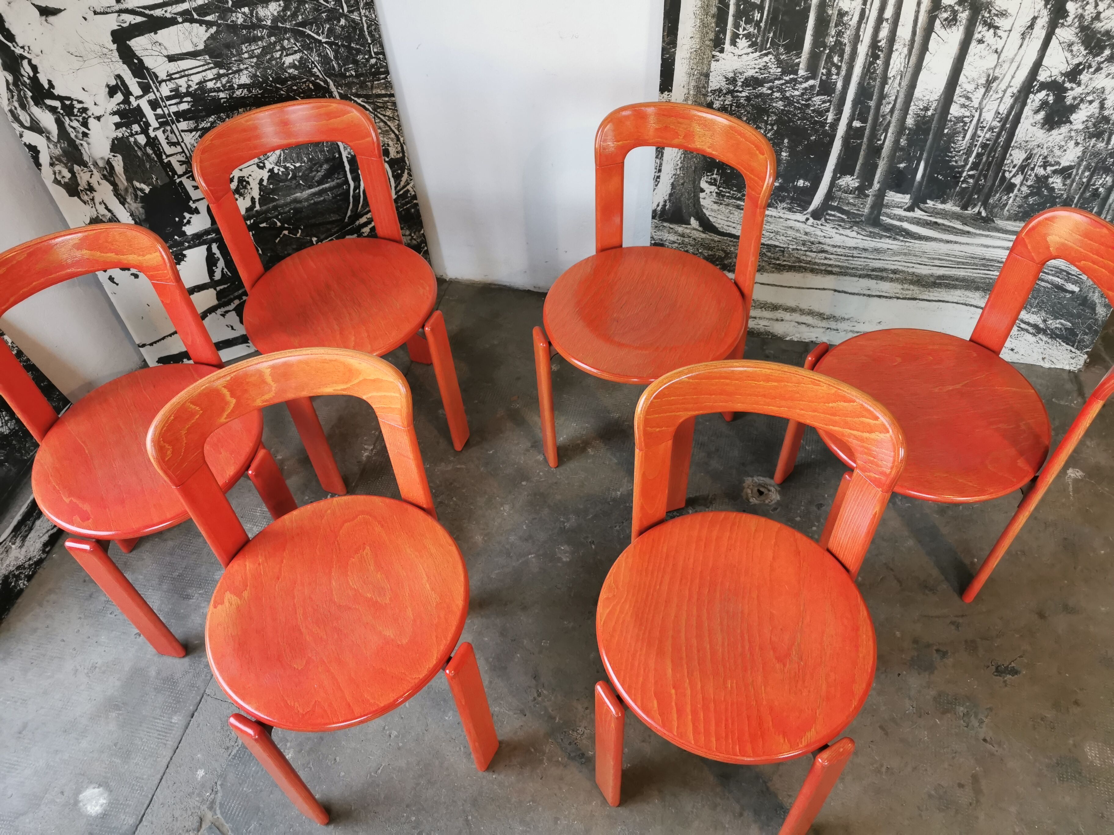 Set of 6 rey chairs by bruno rey for kusch and co