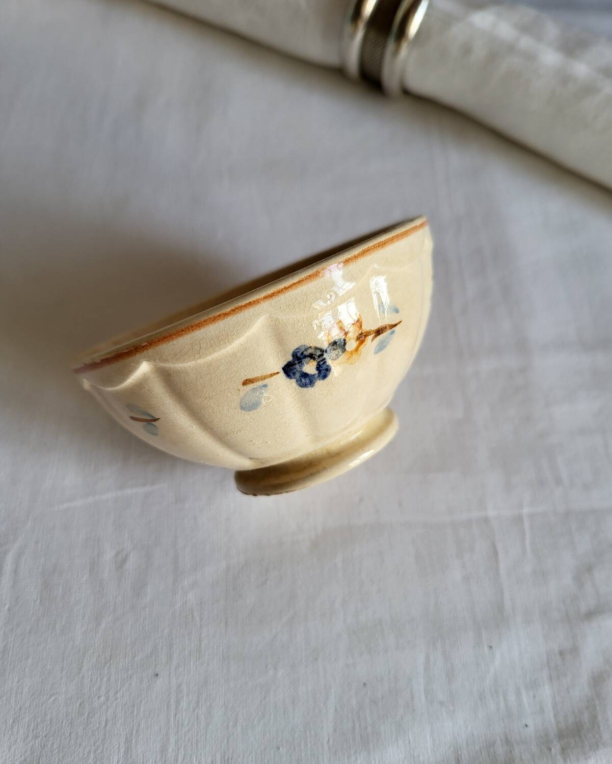 Small Antique Bowl in Earthenware Sarreguemines Beige