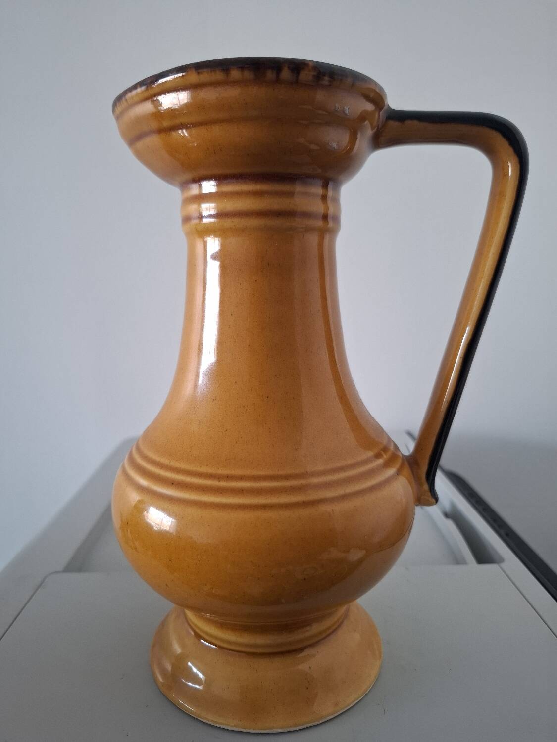 Ceramic jug signed Angèle