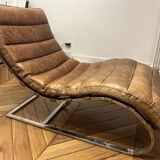 LC4 chaise longue style – patinated camel leather