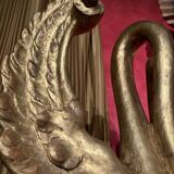 Ittalian Artist, Empire Period Decorative Swan Sculptures, 1800s, Giltwood, Set of 2