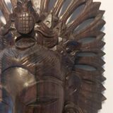 Buste indonésien en bois sculpté