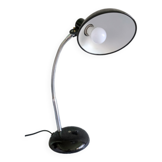 Lampe de bureau articulée noire et chrome années 70