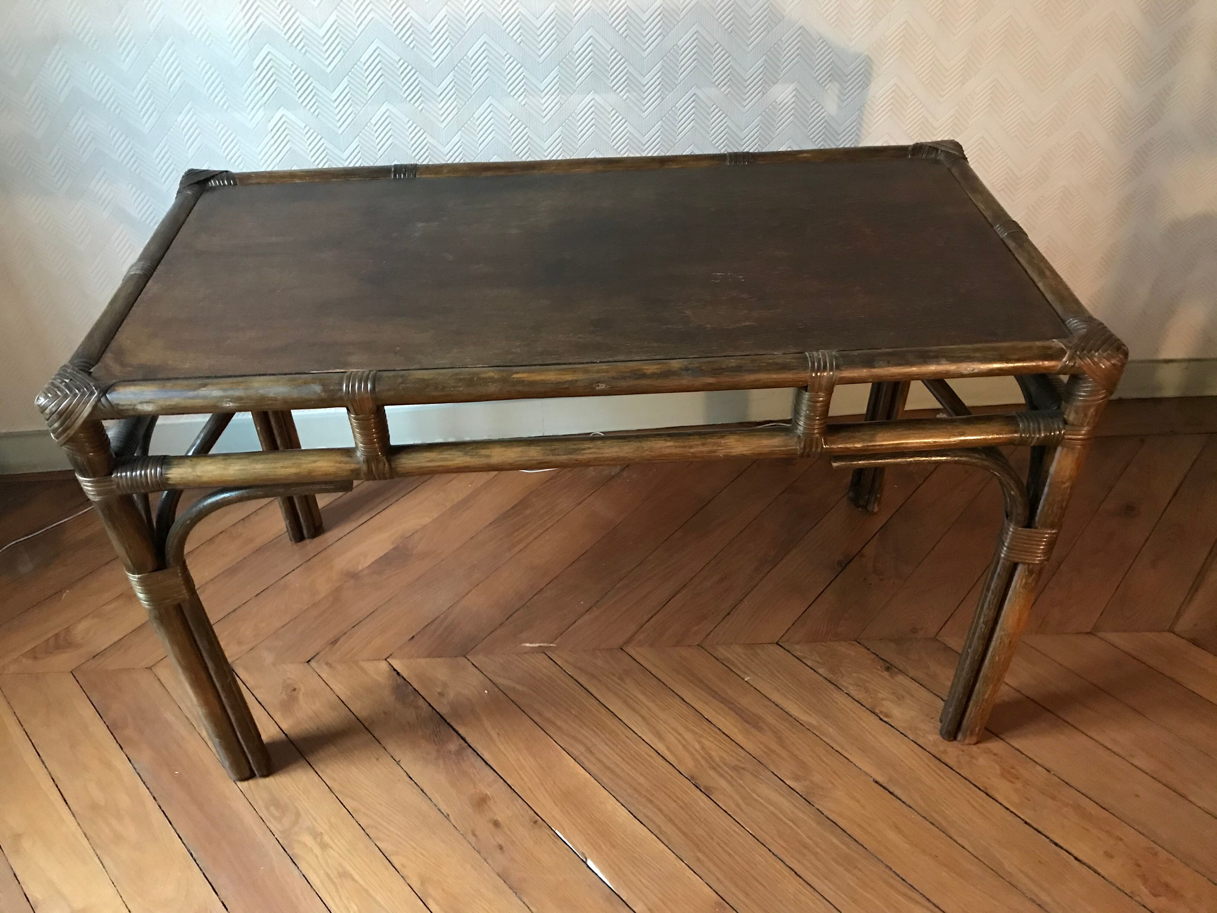 Rattan desk and these chairs