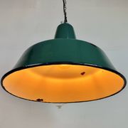 Large Industrial Green Enamel Factory Pendant Lamp, 1960s