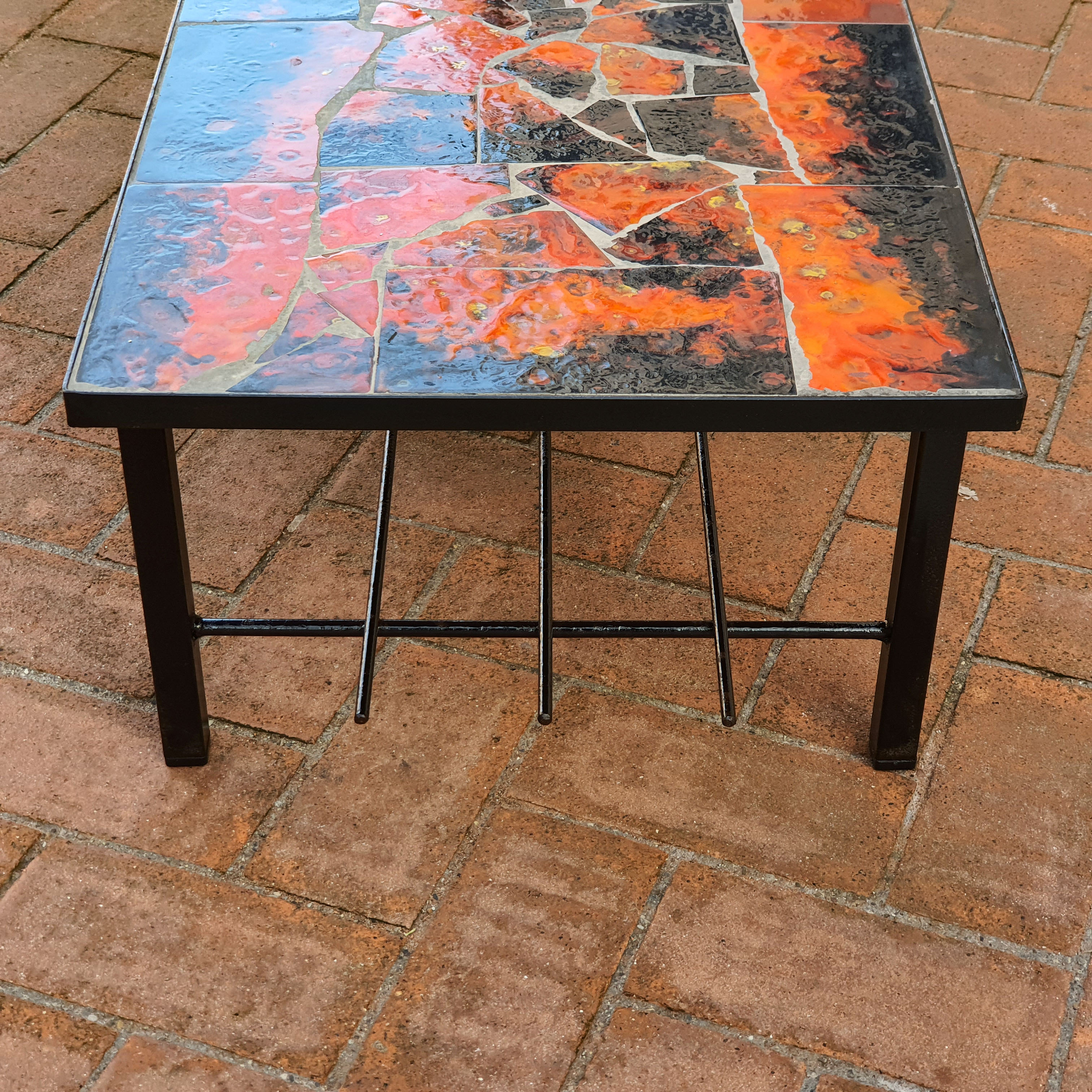 Lava Vallauris ceramic tile coffee table 1960