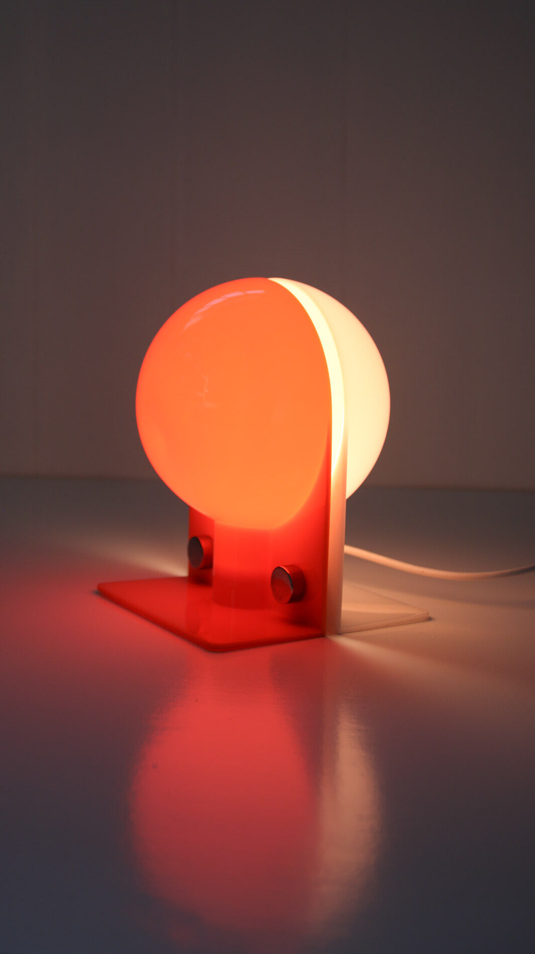 Space Age orange table lamp from Sergio Brazzoli for Guzzini, 1970s