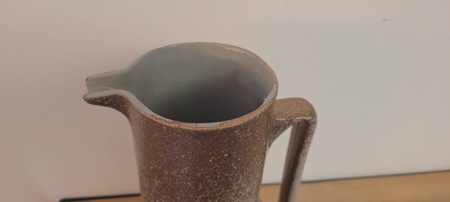 80s speckled stoneware pitcher