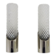Pair of german wall sconces space age, chromed metal and glass, 60s