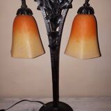 Art Deco Wrought Iron Lamp by Charles Schneider