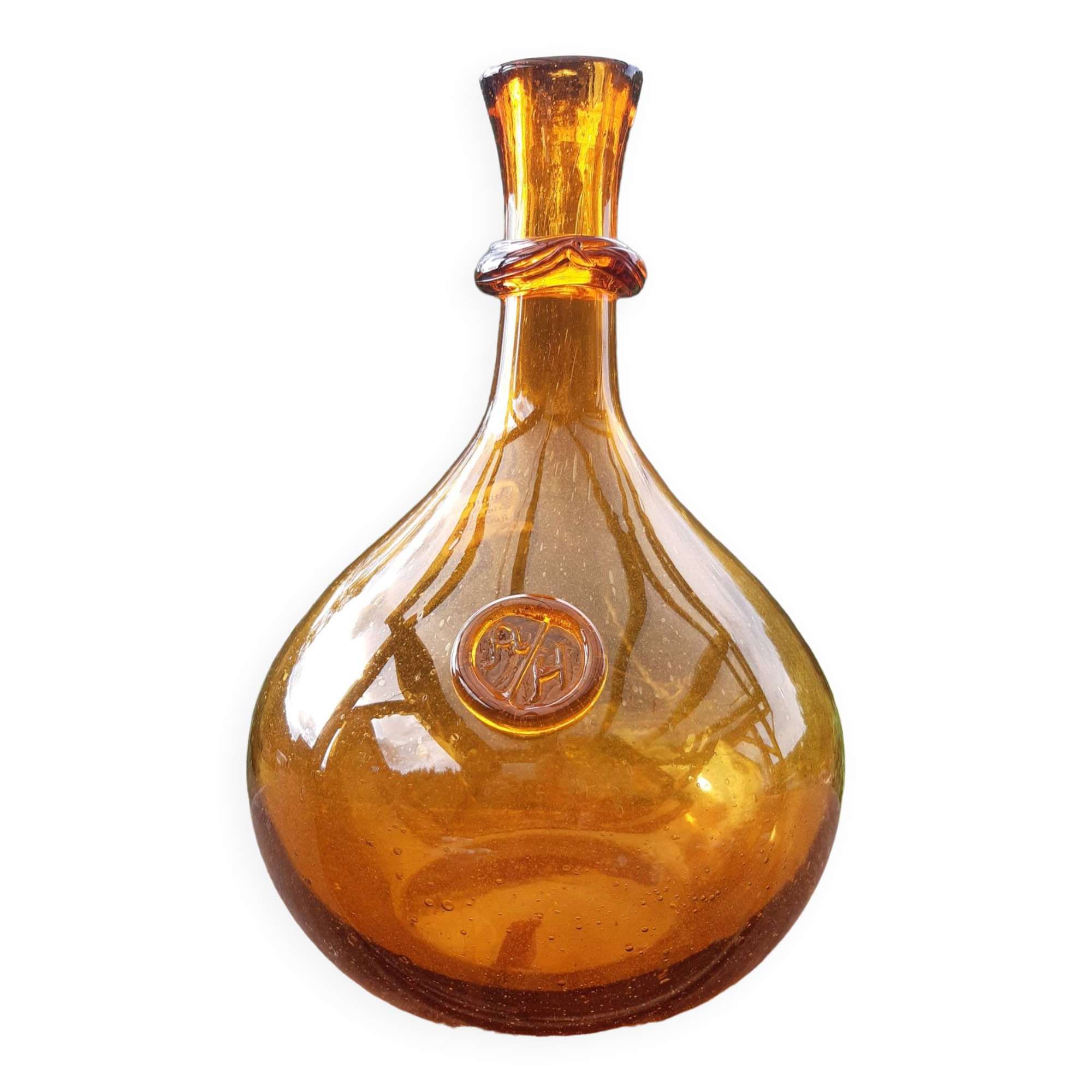 Demijhon or amber blown glass