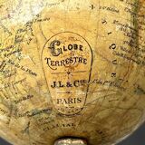 Antique JL & Cie terrestrial globe | Gilded metal base | 19th century | 20.5 cm